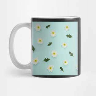 White Flowers and Leaves Decor Mug